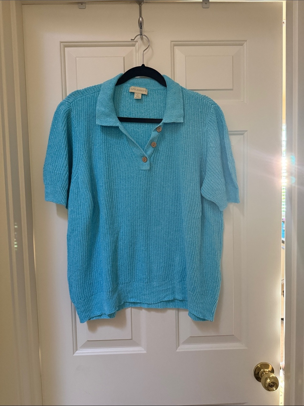 Appleseed's Sky Blue Short-Sleeve Knit Polo